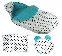 Ensemble 3 housses de poussette bébé matelassées incluant couvre-jambes, chauffe-mains et coussin de landau