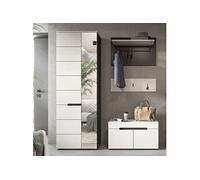 Ensemble 3 meubles d'entrée blanc et anthracite - KANUT