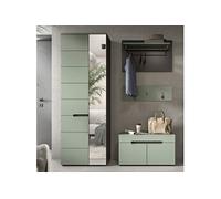 Ensemble 3 meubles d'entrée vert et anthracite - KANUT
