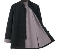 Ensemble 3 pcs Costume de Kung Fu Coton et Lin pour Hommes,Uniformes de Méditation pour Arts Martiaux,Vêtements Tang Traditionnels Chinois Chemise Couche Pantalon Uniforme Tai Ch(Size:190/4XL,Color:L)