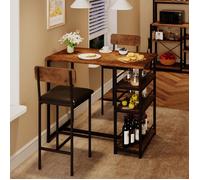 Ensemble 3 pièces 1 Table et 2 Chaises, ENSEMBLE TABLE HAUTE ET CHAISES,Style Vintage,Pour Bar Ou Cuisine