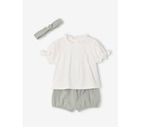 VERTBAUDET Ensemble 3 pièces bébé fille coton vert sauge 18M(81CM)