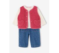 Ensemble 3 pièces bébé fille rose poudré 9M(71CM)