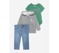 Ensemble 3 pièces body gilet à capuche et jean deep grass green 24M(86CM)