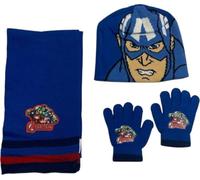 Ensemble 3 Pieces Bonnet, Echarpe et Gants en licence (Avengers Marvel - Bleu)