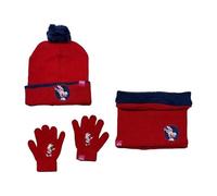 Ensemble 3 Pieces Bonnet, Tour de cou et Gants Minnie Disney (Set gants Bonnet + cache cou Minnie - A)