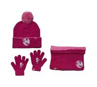 Ensemble 3 Pieces Bonnet, Tour de cou et Gants Minnie Disney (Set gants Bonnet + cache cou Minnie - B)