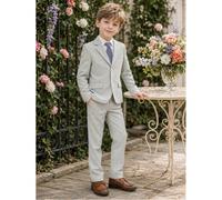 Ensemble 3 pièces de costume de smoking pour jeune garçon, tenue formelle pour l'accueil, le piano, les discours, les mariages en tant que garçon d'honneur, les représentations : veste de costume + pa