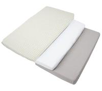 Ensemble 3 pièces de drap housse pour lit bébé 120x60 cm, 100 % coton, pour matelas bébé, Carreaux, Medi Partners