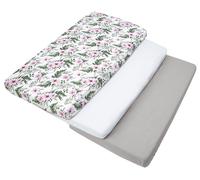 Medi Partners 3pcs Ensemble Drap Housse pour Un lit bébé 60x120 cm 100% Coton literie bébé Matelas Enfant Sac de Couchage lit bébé