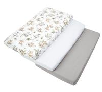 Ensemble 3 pièces de drap housse pour lit bébé 120x60 cm, 100 % coton, pour matelas bébé, Safari, Medi Partners