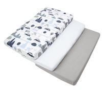 Ensemble 3 pièces de drap housse pour lit bébé 120x60 cm, 100 % coton, pour matelas bébé, Voitures rétro, Medi Partners