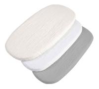 Ensemble 3 pièces de drap-housse pour poussette 86x40cm 100% coton mousseline protège-matelas bébé Beige Medi Partners