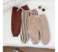 Ensemble 3 pièces de pantalon de survêtement long décontracté et mignon pour bébé garçon/fille unisexe, printemps/été, couleur unie et rayures, bas pour bébé garçon, Squishy 6-9M,9-12M,12-18M,18-24M,2