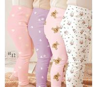Ensemble 3 pièces de pantalon long d'hiver décontracté polyvalent pour bébé fille avec imprimé intégral pour sorties quotidiennes 6-9M,9-12M,12-18M,18-24M,2-3Y,3-6MCartoon,Géométrique,PlantesTissu tri