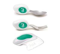 Ensemble 3 pièces doddl couteau, cuillère, fourchette - Apprenez à utiliser les couverts pour tout-petit en quelques minutes, les ustensiles pour 1 an et plus, les accessoires de sevrage, Aqua