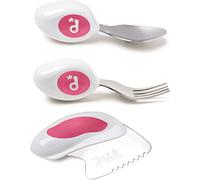 Ensemble 3 pièces doddl couteau, cuillère, fourchette - Apprenez à utiliser les couverts pour tout-petit en quelques minutes, les ustensiles pour 1 an et plus, les accessoires de sevrage, Magenta