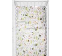 ensemble 3 pièces doudou + 2 oreillers avec garniture, animaux de la forêt, blanc