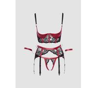 Ensemble 3 Pièces Effet Cuir & Dentelle