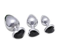 Ensemble 3 pièces en acier inoxydable extensible doux et confortable, lignes épurées et courbes naturelles avec ornements de pierres scintillantes +Y (Noir)