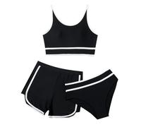 Ensemble 3 Pièces Maillot De Bain Maillot De Bain Ado Fille 8-14 Ans Hauts De Maillots + Bas De Maillots Tanga + Jupe Maillot De Bain Adolescente Fille Natation Piscine Sport Plage