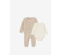 Ensemble 3 pièces mixte bébé naissance beige chiné NAISSANCE(50CM)