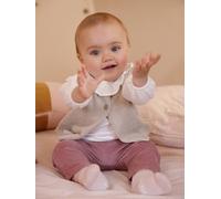 Ensemble 3 pièces naissance blouse + pantalon+ gilet lilas 3M(60CM)