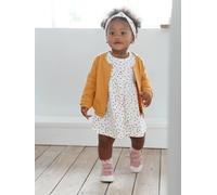 Ensemble 3 pièces : robe + cardigan + bandeau bébé fille ivoire imprimé 18M(81CM)