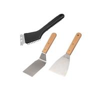Ensemble 3 ustensiles professionnels pour plancha FM Professional Noir,Bois,Inox G