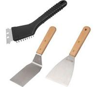 Ensemble 3 ustensiles professionnels pour plancha FM Professional Noir,Bois,Inox G