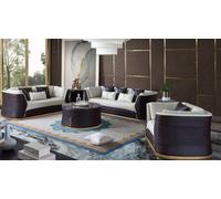 Ensemble 321 places table basse 2x table d'appoint paysage salon canapé 6pcs