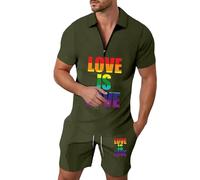 Ensemble 3D homme, imprimé original, manches courtes et short, look moderne#Z