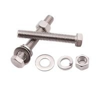 Ensemble 4 en 1, filetage complet, acier inoxydable 304, vis hexagonale externe, écrou, rondelle plate, rondelle élastique, joint, boulon combiné(45mm,M14 (1Set))
