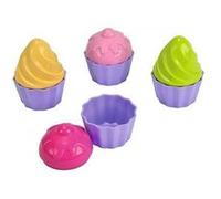 Ensemble 4 moules a sable gateaux cupcakes - patisserie delice cuisine - jouet de plage enfant bebe - set jeu ete et carte animaux