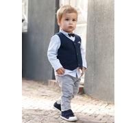 VERTBAUDET Ensemble bébé garçon cérémonie Gilet + Chemise + Noeud Papillon + Pantalon Encre 9M(71CM)