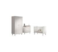 Ensemble 4 Pièces Billy blanc Lit Commode Plan A Langer Armoire