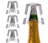 Ensemble 4 Pièces Bouchon Champagne, Bouchon Bouteille Vin, Bouchon Bouteille Pour Les Bars, Les Fêtes, Les Ménages Et Les Amateurs De Champagne (Argent) (Ensemble 4 Pièces)