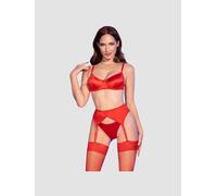 Ensemble 4 pièces CR4670 satin rouge