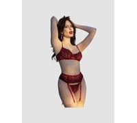 Ensemble 4 Pièces Fleurs CR4607 Rouge