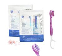 Ensemble 5 En 1 Mini Brosse À Dents, Fil Dentaire, Gratte-Langue Et Cure-Dents, Brosse À Dents Jetable 5 En 1, Soins Bucco-Dentaires Portables Pour Le Travail Et Les Voyages (Cherry 2 pcs)