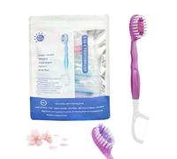 Ensemble 5 En 1 Mini Brosse À Dents, Fil Dentaire, Gratte-Langue Et Cure-Dents, Brosse À Dents Jetable 5 En 1, Soins Bucco-Dentaires Portables Pour Le Travail Et Les Voyages (Cherry 1pcs)