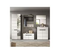 Ensemble 5 meubles d'entrée blanc et anthracite - KANUT