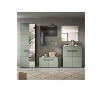 Ensemble 5 meubles d'entrée vert et anthracite - KANUT