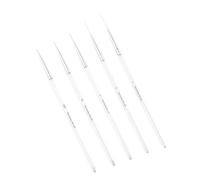 Ensemble 5 outils manucure avec poignées transparentes | Pinceau liner ultra-fin pour des manucures de salon précises, maîtrise parfaite des dessins.