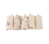Ensemble 5pcs Baby Washtelcs Baby Washings 4 Couches Coton Square Facel Pornet Pour Peau Sensible Nouvelle-nés Temps Bain Small Mandkinchief New-Bborn Face Tenon