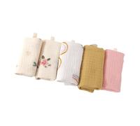 Ensemble 5pcs Baby Washtelcs Baby Washings 4 Couches Coton Square Facel Pornet Pour Peau Sensible Nouvelle-nés Temps Bain Small Mandkinchief New-Bborn Face Tenon