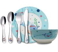 Ensemble 6 Pièces De Repas/De Cadeau De Coutellerie En Acier Inoxydable Pour Enfants ¿ 1 X Bol, 1 X Plat, 1 X Fourchette, 1 X Couteau, 1 X Grande Cuillère,1 X Petite Cuillère, Ecrin Luxe
