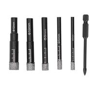 Ensemble 6 Pièces Forets Diamantés Scie Cloche - Perçage Précis Carrelage Verre Marbre Granit - Outil Professionnel pour Matériaux Durs sans Fissures pour Bricolage et Professionnels