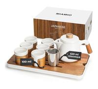 Ensemble 6 x 100 ml de thé chinois / Théière asiatique 620 ml avec infuseur, ensemble tasses à thé Blanc SERVICE A CAFE