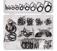 Ensemble 85 Guides Double Pied Boîte Pêche Ensemble 85 Guides | Acier haute résistance, inserts pour sic lisses, réduit friction ligne, kit complet 85 , boîte de rangement